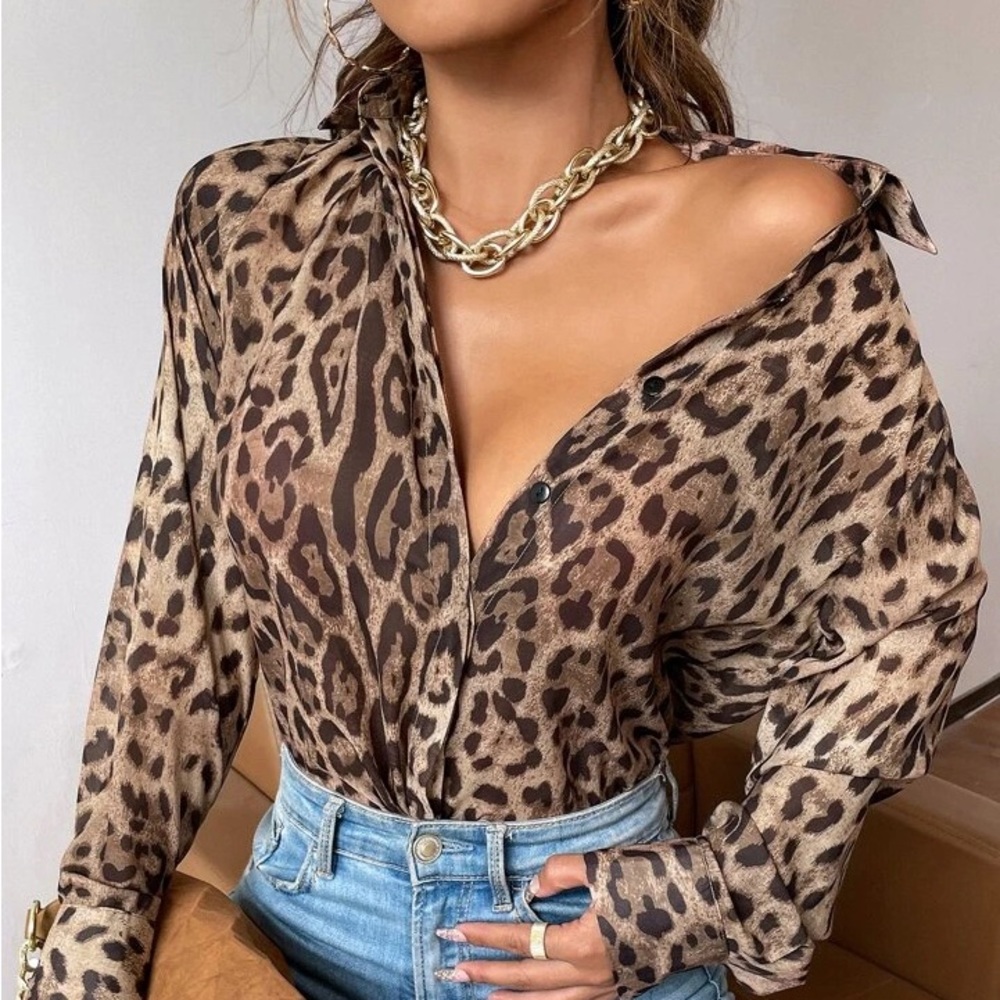 Equipment Femme | Blouse Leopard Print pocket Shirt XS -36 Chest